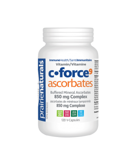 Prairie Naturals Vitamin C-Force 矿物质抗坏血酸维生素 C 含富含抗氧化剂的水果混合物 120 粒素食胶囊 + 20 粒免费 | 前夕