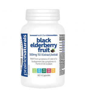 Prairie Naturals European Black Elderberry Fruit Extract 15:1 60 Vegi Capsules | Unbeatable Prices, Daily Deals | VITASHOP