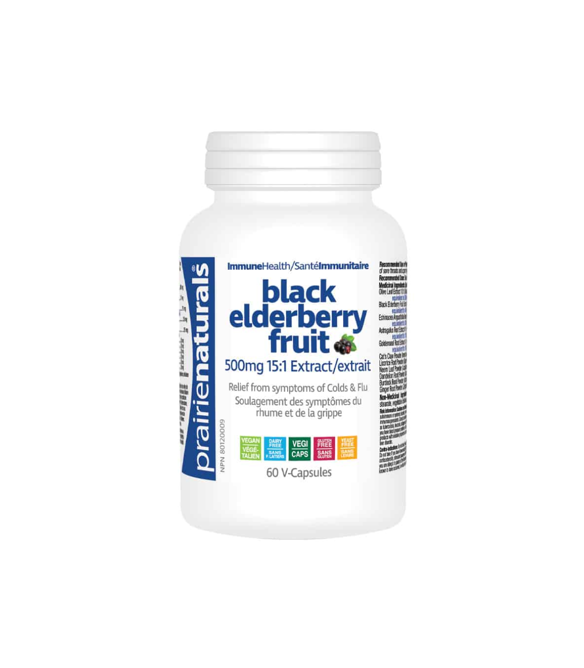 Prairie Naturals European Black Elderberry Fruit Extract 15:1 60 Vegi Capsules | Unbeatable Prices, Daily Deals | VITASHOP
