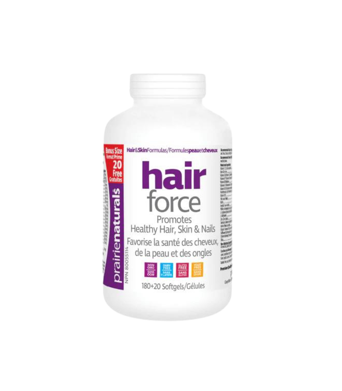 Prairie Naturals Bonus Hair-Force Multiple Vitamins, Minerals, Co-Factors for Healthy Hair 180 + 20 Softgels | Unbeatable Prices