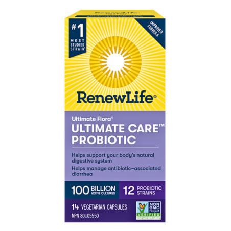 Renew Life Ultimate Flora Ultimate Care Probiotic, 100 Billionactive Cultures 14 VCapsules , Perday Lowest Price,  Daily