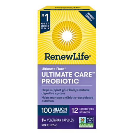 Renew Life Ultimate Flora Ultimate 케어 프로바이오틱스, 100억 활성 문화 14 VCapsules | 매일 업데이트되는 특가 상품 | VITASHOP