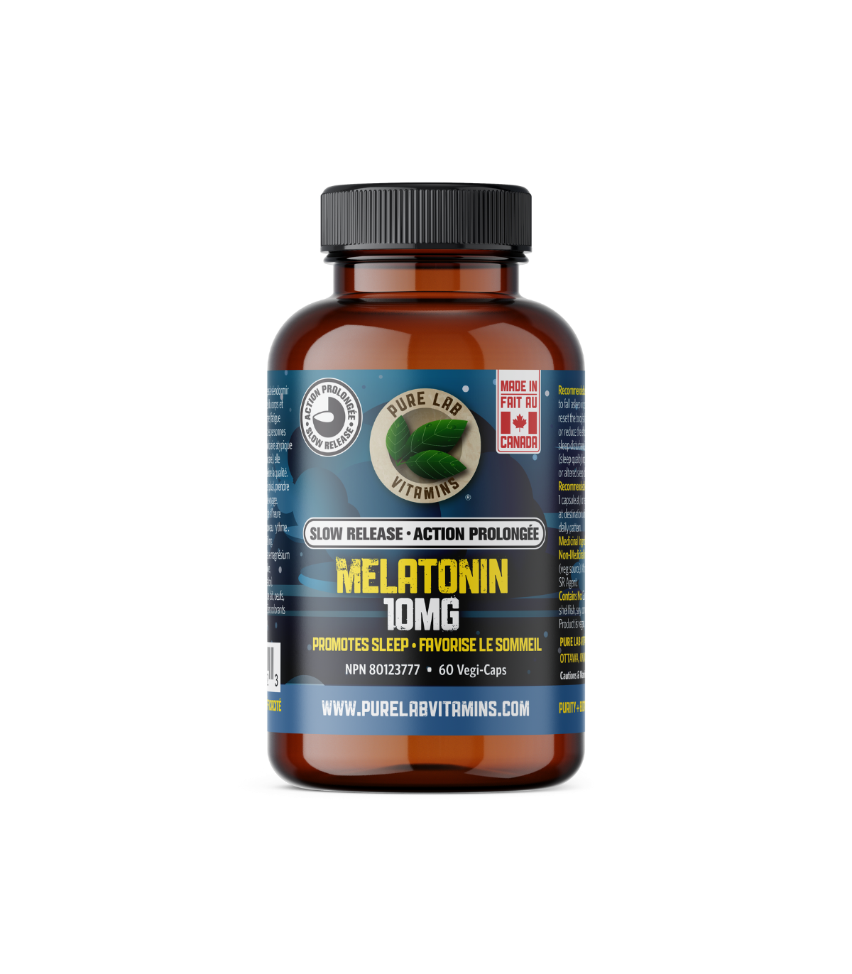 PURE LAB VITAMINS Melatonin 10 mg 느린 방출 60 Vegi 캡슐 | 매일 업데이트되는 특가 상품 | VITASHOP