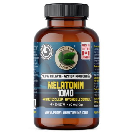 PURE LAB VITAMINS Melatonin 10 mg Slow Release 60 Vegi-capsules | Unbeatable Prices, Daily Deals | VITASHOP