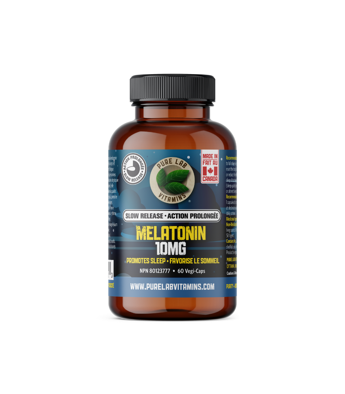 PURE LAB VITAMINS Melatonin 10 mg 느린 방출 60 Vegi 캡슐 | 매일 업데이트되는 특가 상품 | VITASHOP
