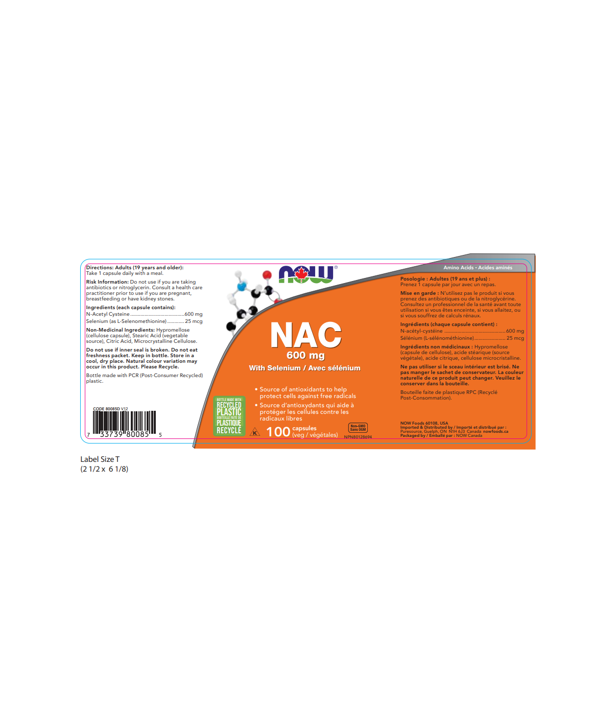 NOW Foods NAC (N-Acetyl Cysteine) 600 mg, 100 Capsules | Unbeatable Prices, Daily Deals | VITASHOP