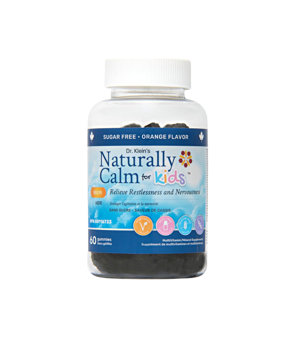Nanton Nutraceuticals Naturally Calm 60 Gummies (오렌지) 어린이를위한 | 매일 업데이트되는 특가 상품 | VITASHOP