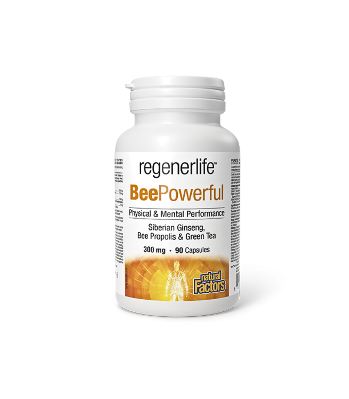 Natural Factors Regenerlife Bee Powerful Siberian Ginseng, Bee Propolis & Green茶叶300毫克