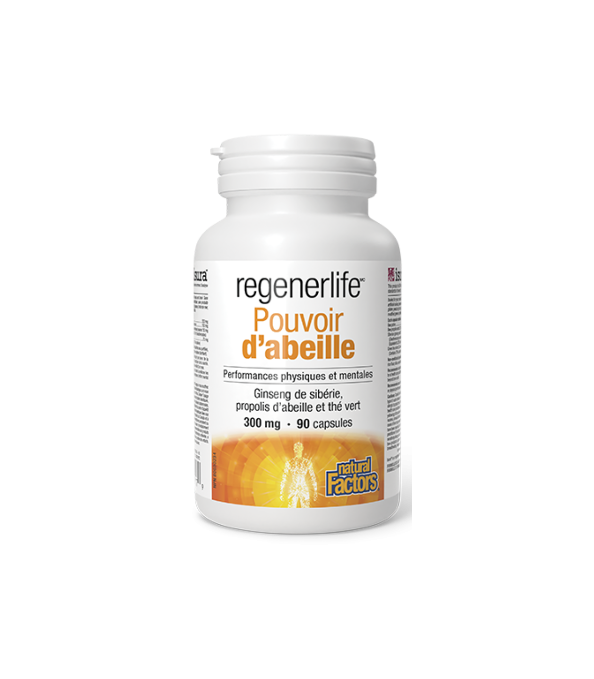 Natural Factors Regenerlife Bee Powerful Siberian Ginseng, Bee Propolis & Green茶叶300毫克