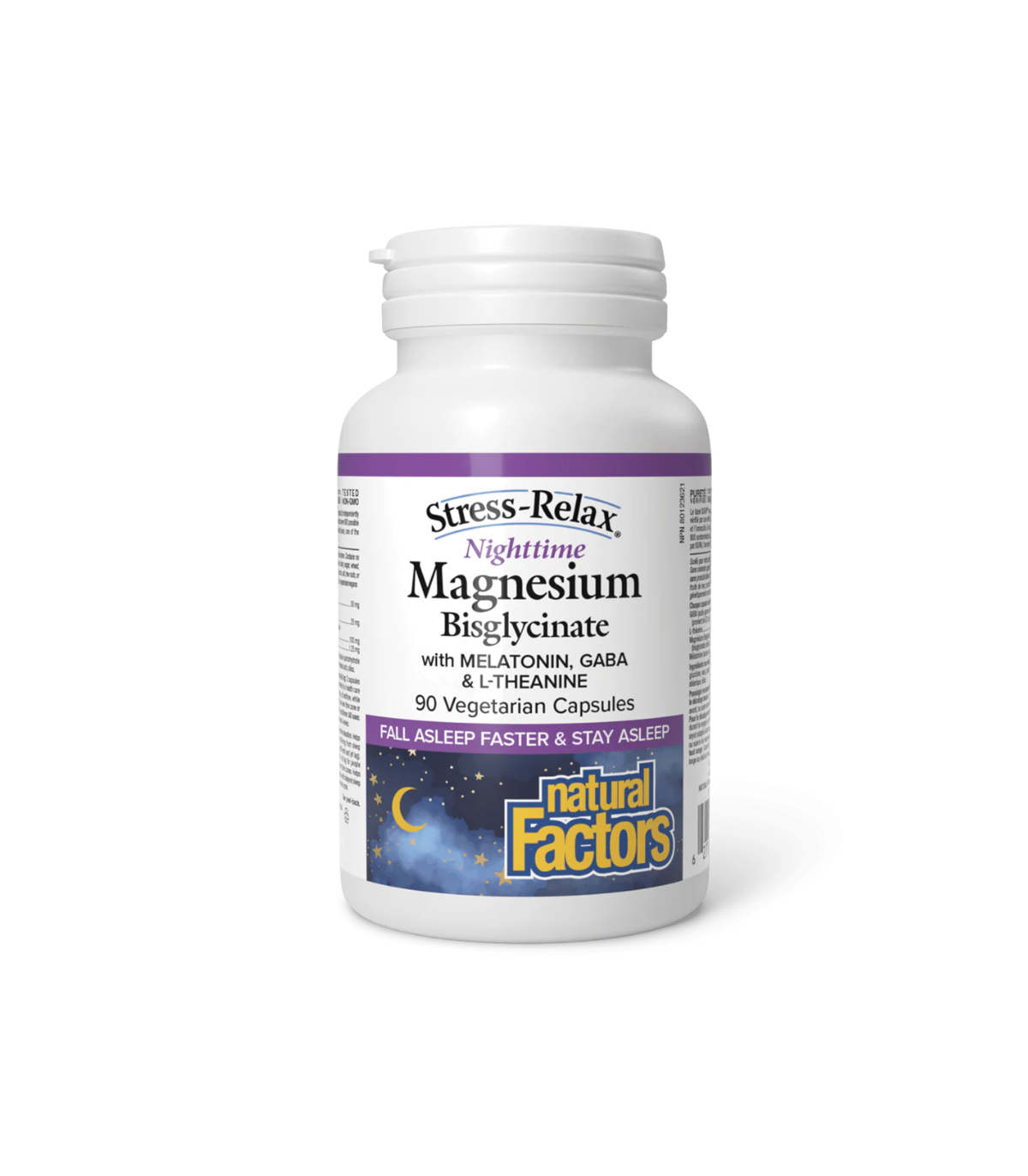 Natural Factors Stress-Relax Nighttime Magnesium Bisglycinate 90 Vegetarian Capsules | Unbeatable Prices, Daily Deals | VITASHOP