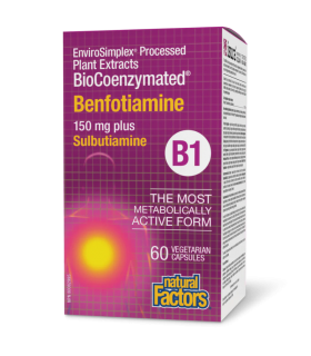 Natural Factors BioCoenzymated Benfotiamine B1 plus Sulbutiamine 60 Capsules Végétariennes | Everyday Lowest Price, Daily Deals