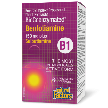 Natural Factors BioCoenzymated Benfotiamine B1 plus Sulbutiamine 60 Capsules Végétariennes | Everyday Lowest Price, Daily Deals