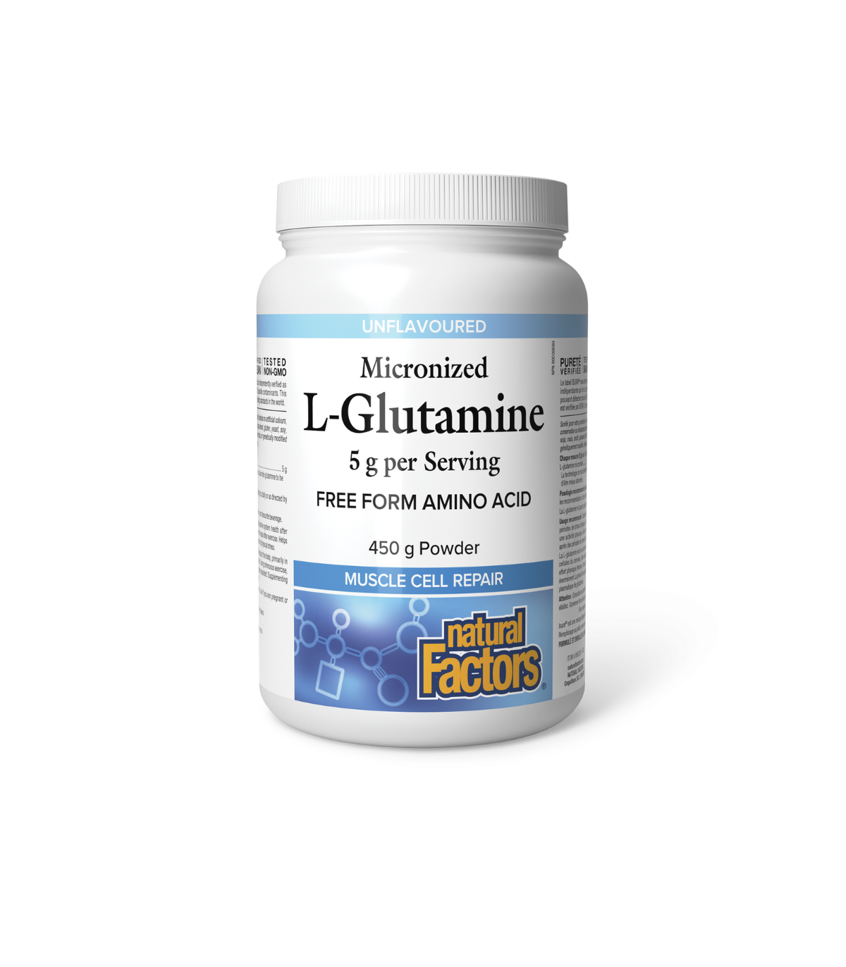 Natural Factors Micronized L-Glutamine 5 g 450g | Unbeatable Prices, Daily Deals | VITASHOP