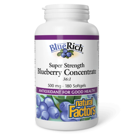 BlueRich Super Strength Blueberry Concentrate 500 mg, 180 Softgels | Safest & Easiest Shopping Vitamins Online | VITASHOP