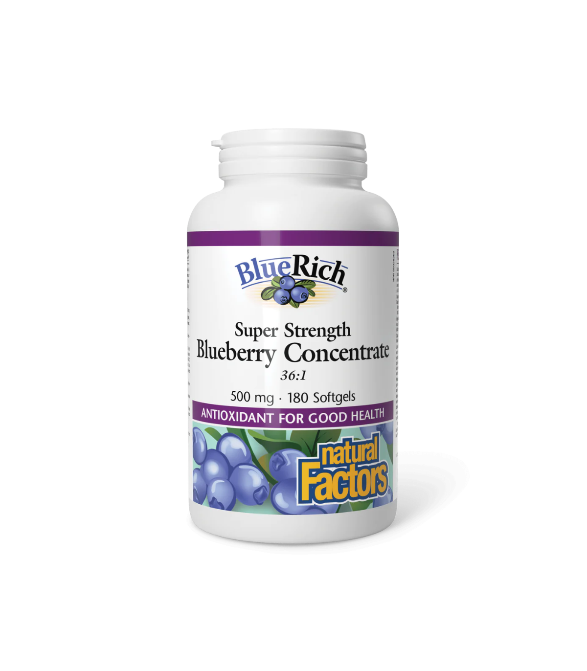 Natural Factors BlueRich 超强蓝莓浓缩液 500 毫克, 180 粒软胶囊 | 每天不同折扣, 全网最低价格 | 种类齐全的保健品店铺 VITASHOP, 只有你想不到, 没有你买不到 !