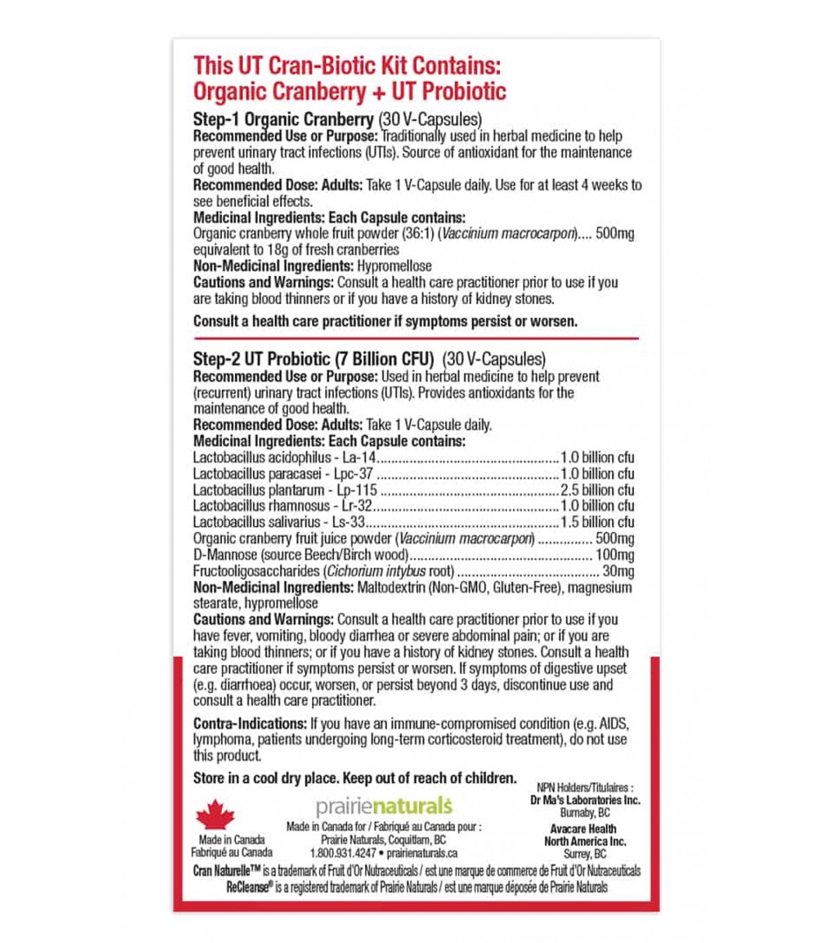 [2 for Deal] ReCleanse UT Cran-Biotic Urinary Tract Support Kit