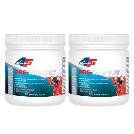 Prairie Naturals [2 for Deal] 4EverFit Pre-Workout - All Natural, Creatine Free - Berry Delicious Blast 210 g | Unbeatable Price