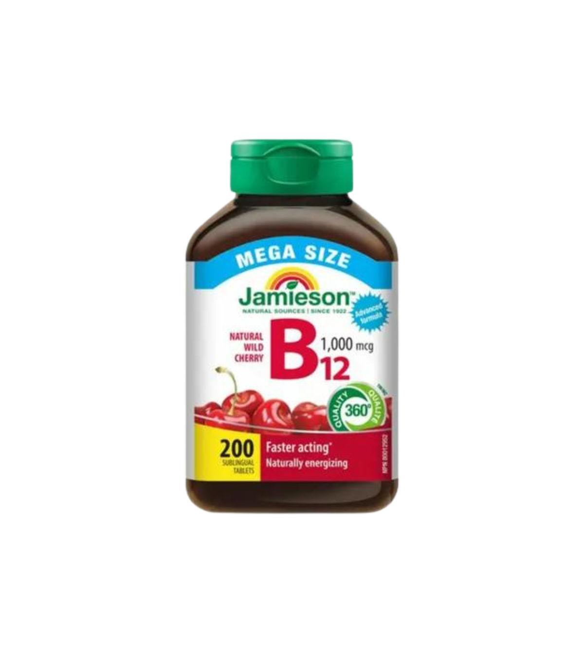 Jamieson Vitamin B12 1,000 mcg Fast Dissolving Tablets - Cherry -  MEGA SIZE 200 tabs | Unbeatable Prices, Daily Deals | VITASHO