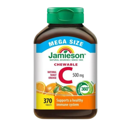 Jamieson 维生素C咀嚼片 500 毫克 - 香橙味 - 370 咀嚼片 | 每日最低价，每日特价 | VITAS