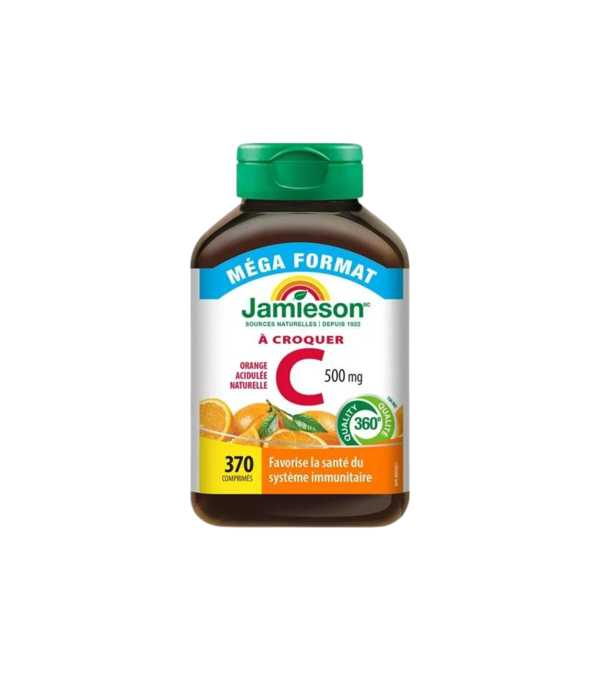 Jamieson Vitamine C à croquer 500 mg - Orange piquante - MEGA SIZE 370 comprimés à croquer | Prix le plus bas du jour, aubaines