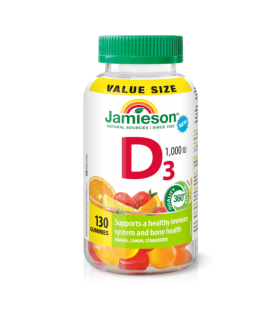 Jamieson Vitamin D 1,000 IU Gummy - VALUE SIZE 130 Gummy | Unbeatable Prices, Daily Deals | VITASHOP