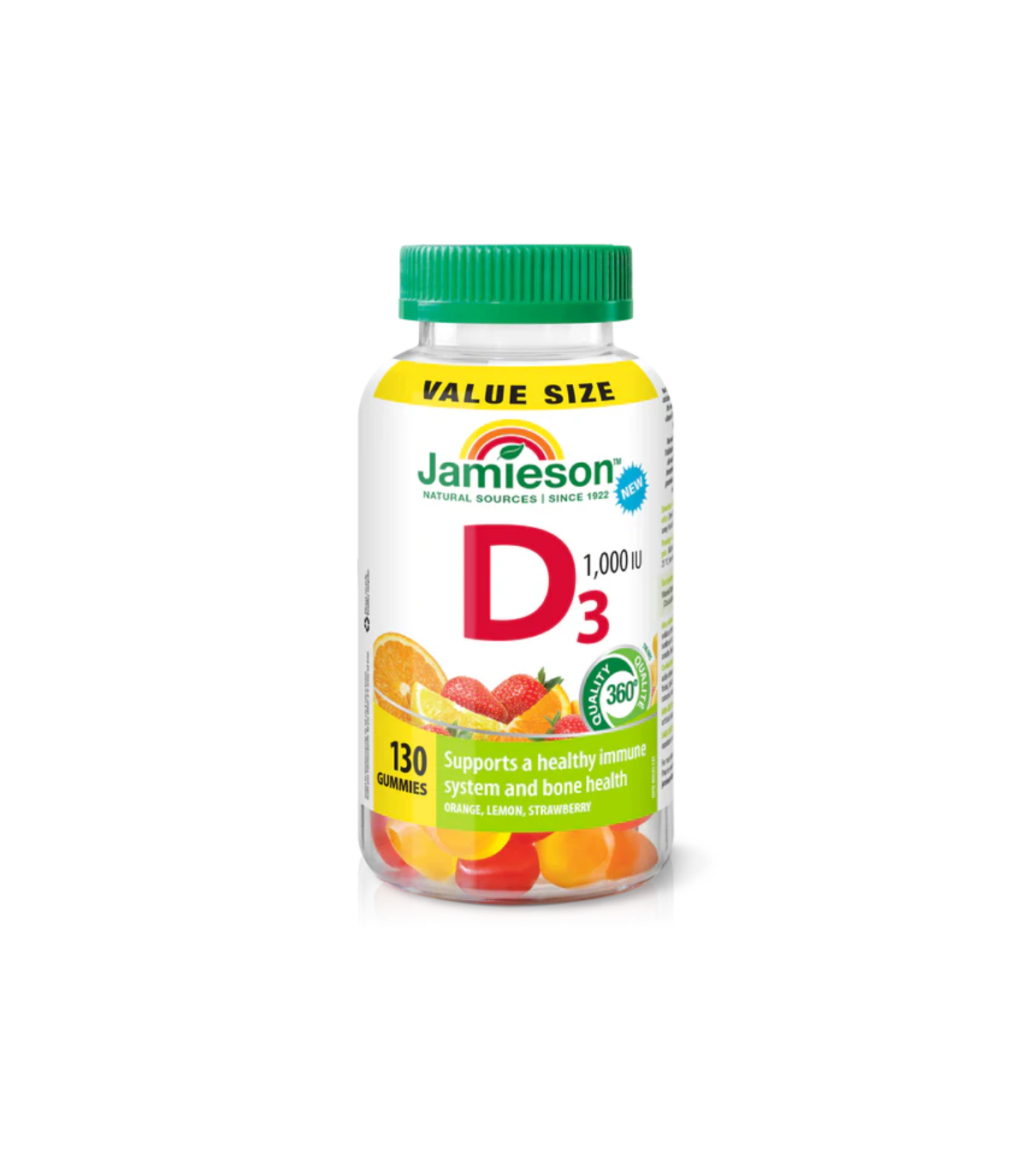 Jamieson 维生素 D 1,000 IU 软糖 - 超值装 130 粒 | 每日最低价，每日特价 | VITASHOP