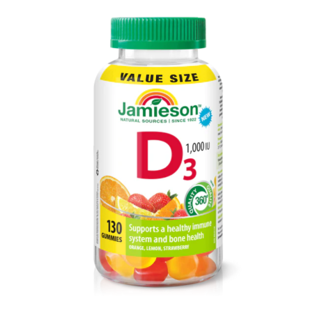 Jamieson Vitamine D 1,000 IU Gummy - VALUE SIZE 130 Gummy | Everyday Lowest Price, Daily Deals | VITASHOP
