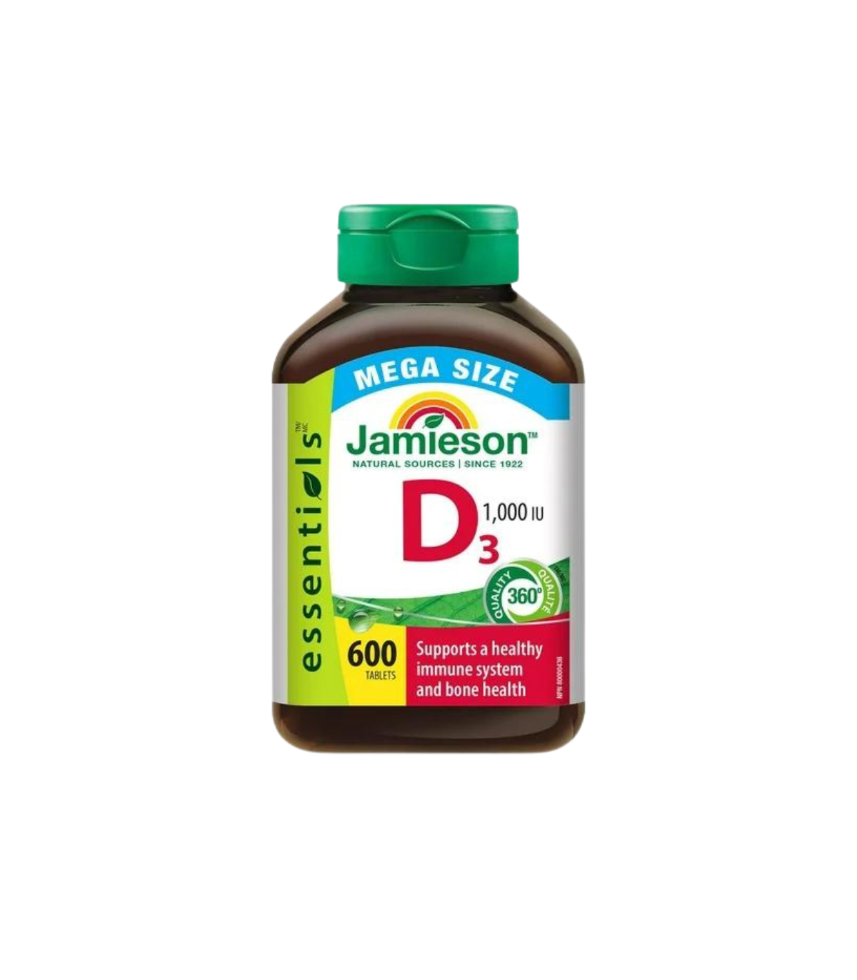 Jamieson Vitamine D3 1 000 UI - MEGA SIZE 600 Tablet | Meilleur prix du jour, Bonnes affaires du jour | VITASHOP