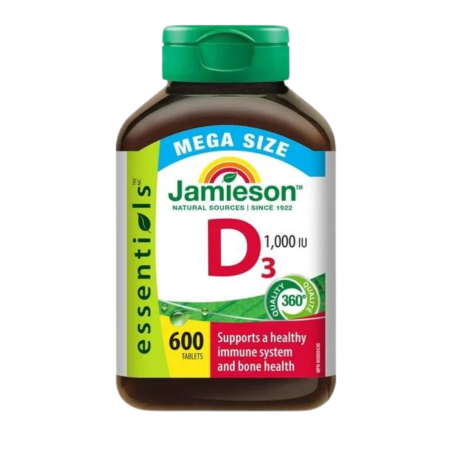 Jamieson Vitamine D3 1 000 UI - MEGA SIZE 600 Tablet | Meilleur prix du jour, Bonnes affaires du jour | VITASHOP