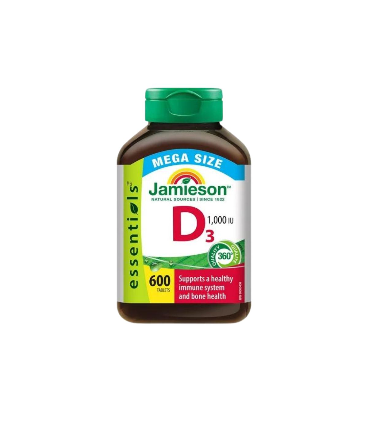 Jamieson Vitamine D3 1 000 UI - MEGA SIZE 600 Tablet | Meilleur prix du jour, Bonnes affaires du jour | VITASHOP