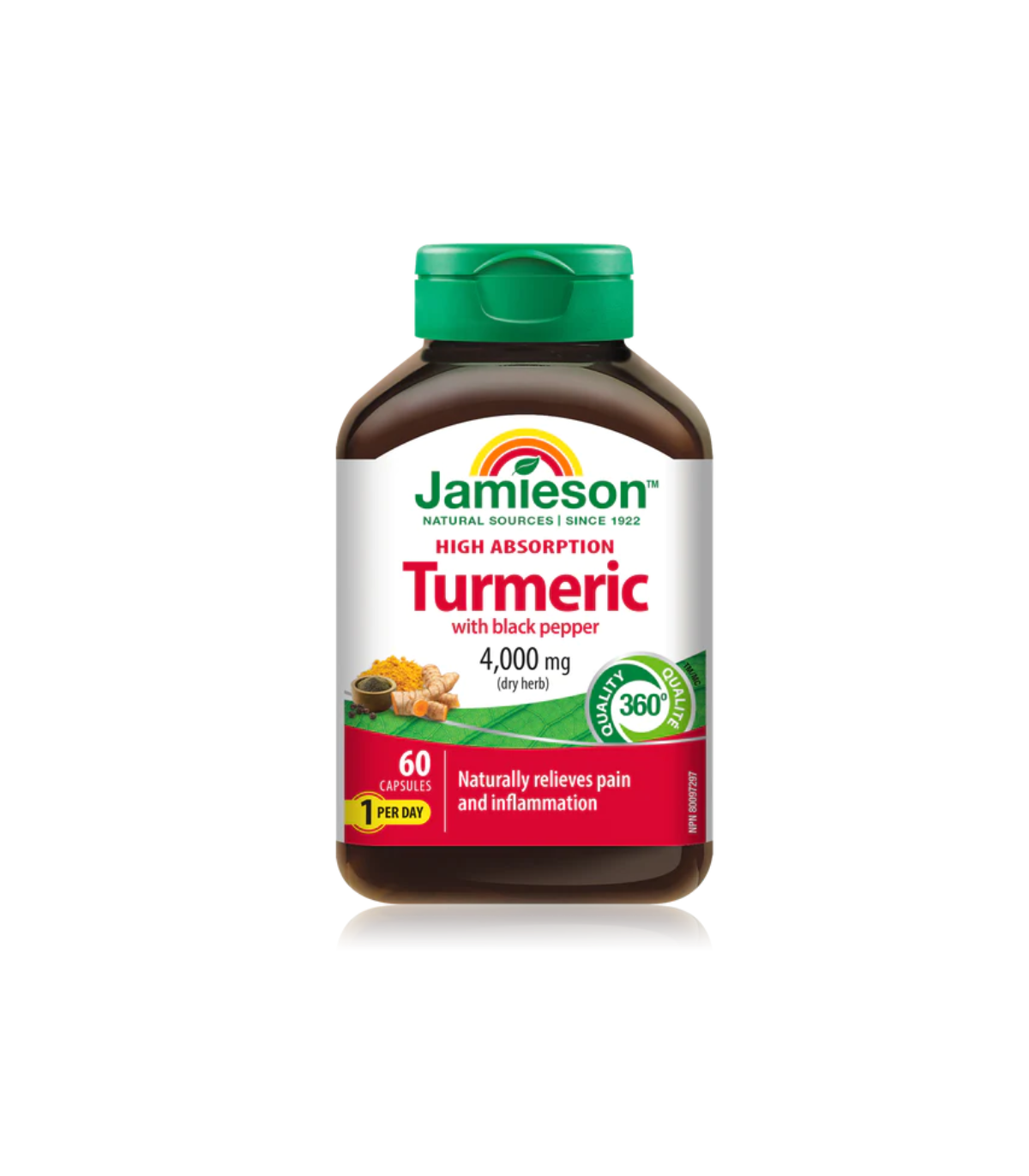 Jamieson High Absorption Turmeric with Black Pepper 4,000 mg (raw herb) 60 Capsule | Unbeatable Prices, Daily Deals | VITASHOP