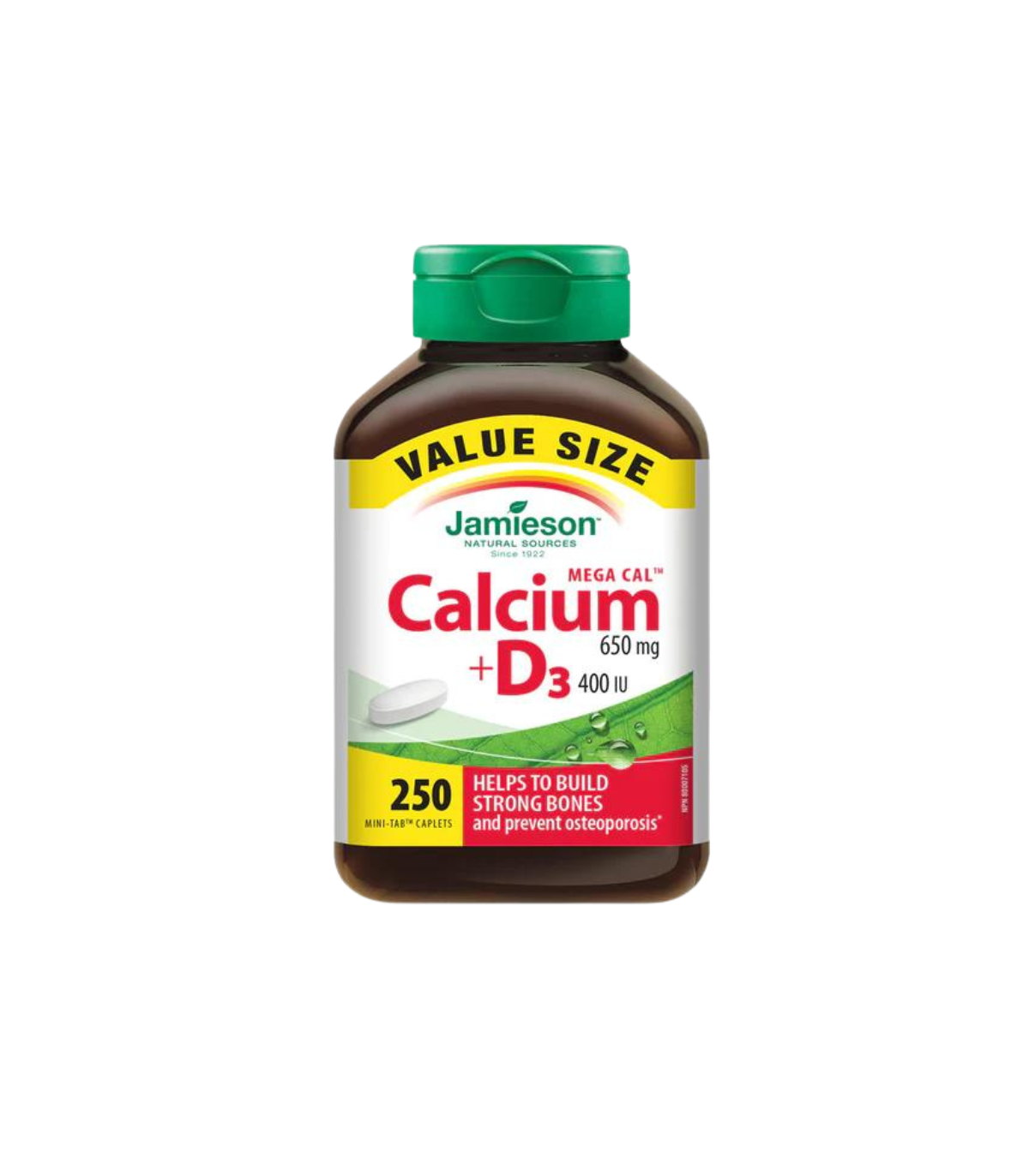Jamieson Mega CalTM 650 mg + Vitamine D3 400 IU - VALUE SIZE 250 Capsules | Everyday Lowest Price, Daily Deals | VITASHOP