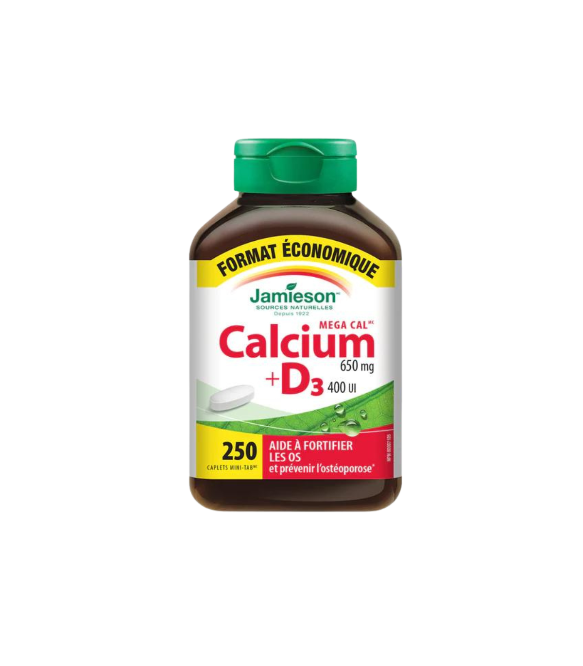 Jamieson Mega CalTM 650 mg + Vitamin D3 400 IU - VALUE SIZE 250 Capsules | Unbeatable Prices, Daily Deals | VITASHOP