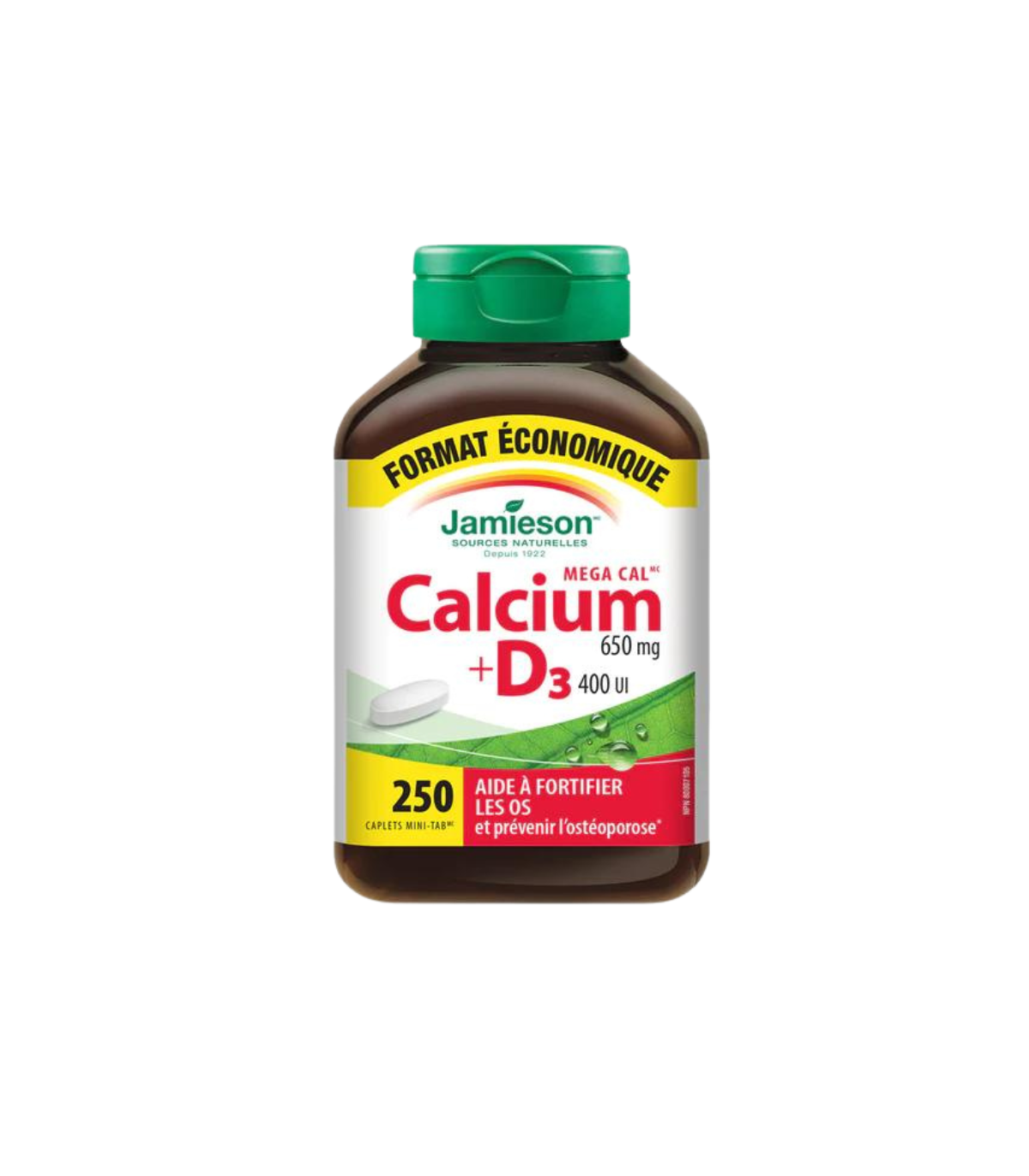 Jamieson 메가칼 650mg + 비타민 D3 400 IU - 가치 크기 250캡슐 | 매일 업데이트되는 특가 상품 | VITASHOP