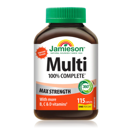 Jamieson 100% Complete Multi Max Strength 115 Capsules | Meilleur prix du jour, Bonnes Affaires du jour | VITASHOP