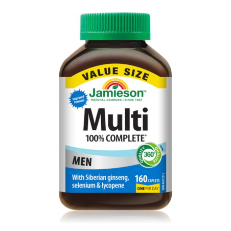 Jamieson 100% Complete Multi Men - VALUE SIZE 160 Capsules | Meilleur prix du jour, Bonnes affaires du jour | VITASHOP