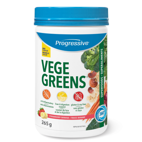 Progressive VegeGreens - Fraise Banane 265g | Meilleur prix du jour, Bonnes affaires du jour | VITASHOP