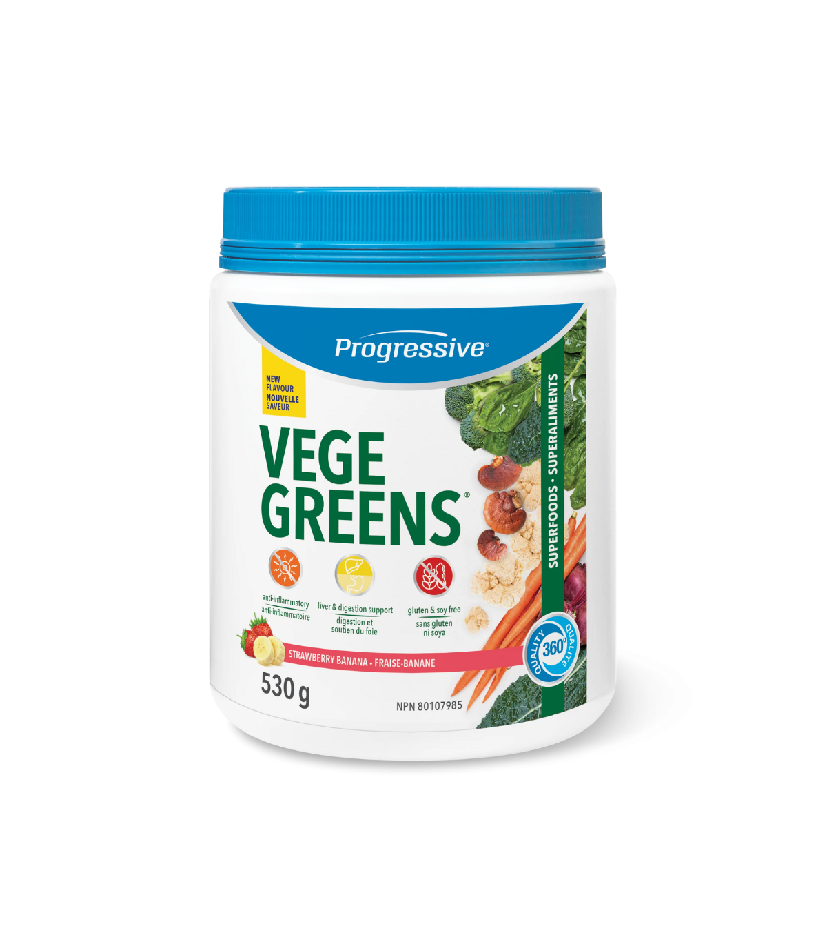 Progressive VegeGreens - Fraise Banane 530g | Meilleur prix du jour, Bonnes Affaires du jour | VITASHOP
