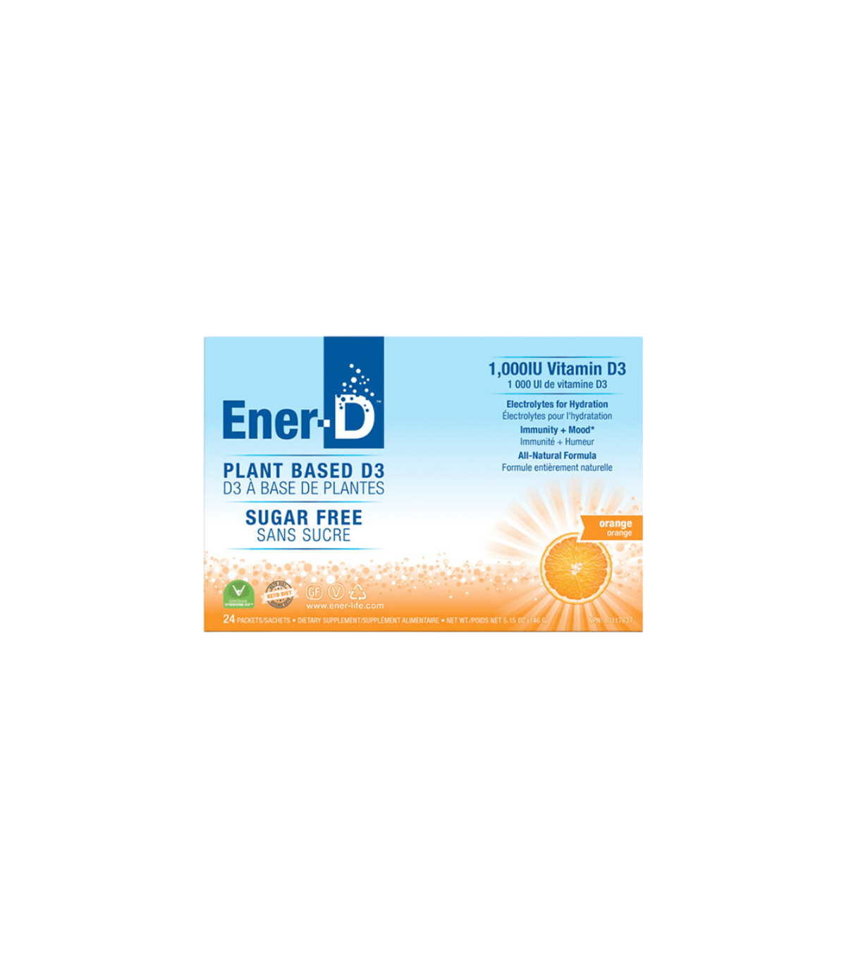 Ener-D sucre boîte orange gratuite de 24