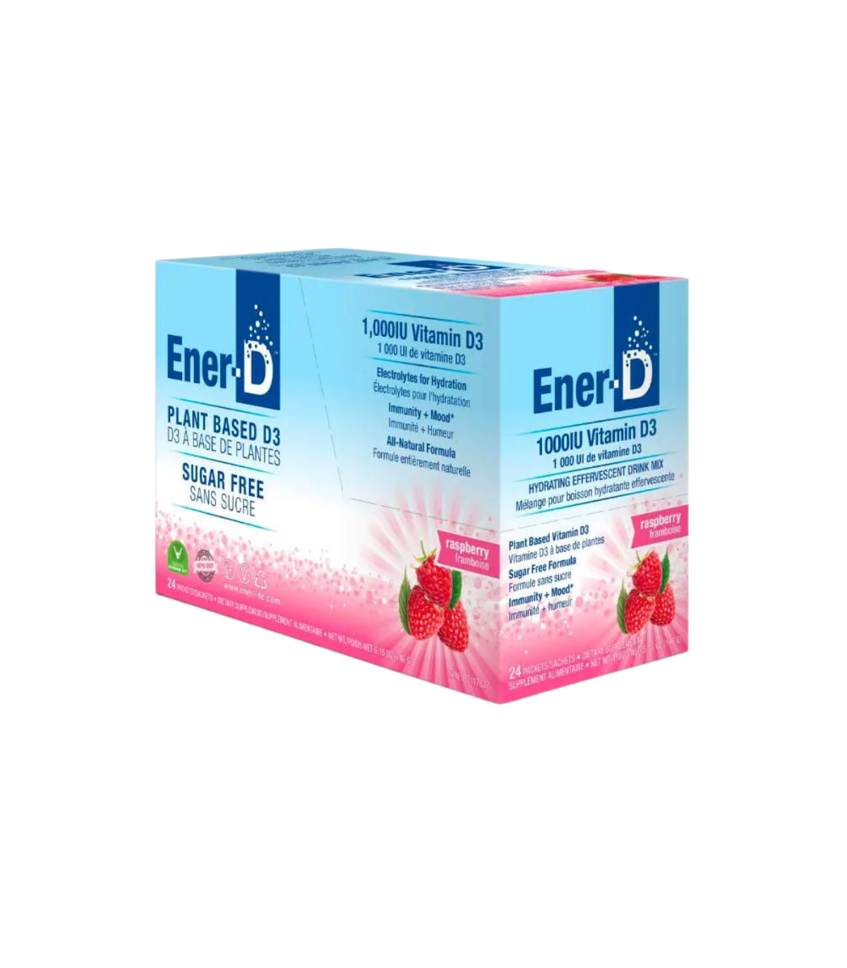 Ener-D sucre boîte de framboise gratuite de 24