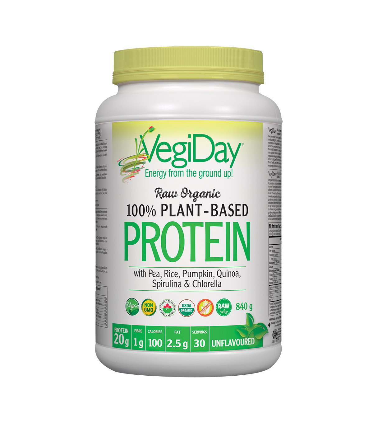 VegiDay VegiDay Raw Organic Plant-Based Protein, Unflavoured 840 g | Unbeatable Prices, Daily Deals | VITASHOP