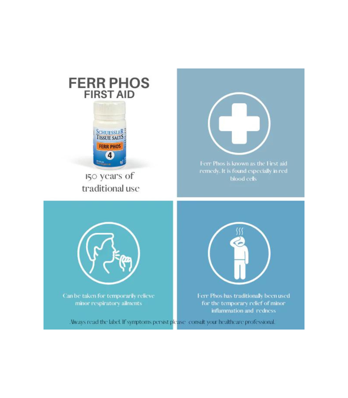 Schuessler Tissue salts FERR PHOS 125 tablets | Unbeatable Prices, Daily Deals | VITASHOP