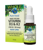 Whole Earth and Sea 100% 비건 비타민 D3 & K2 15ml