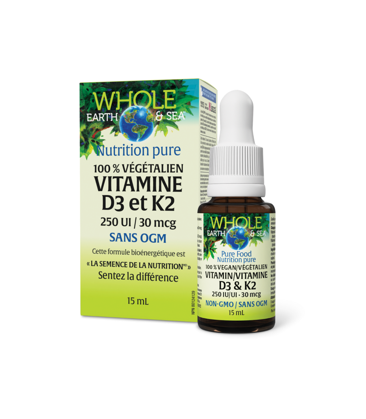 Whole Earth and Sea 100% Vegan Vitamin D3 & K2 15ml