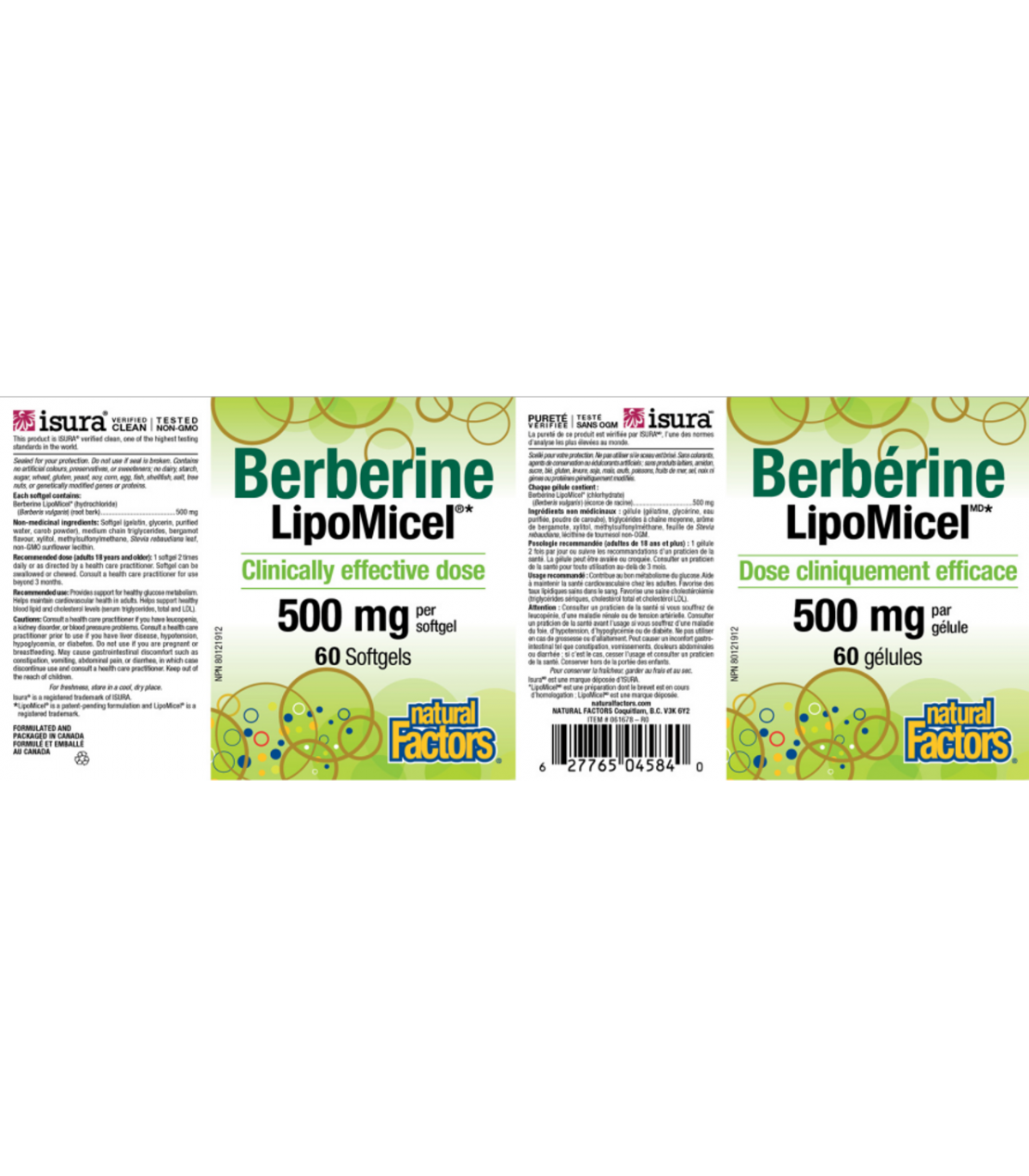 Natural Factors Berberine LipoMicel 500 mg 60 Softgels | Unbeatable Prices, Daily Deals | VITASHOP