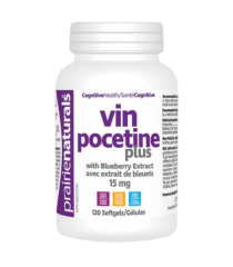 Prairie Naturals Vinpocétine 15 mg avec Extrait de myrtilles 120 Softgels