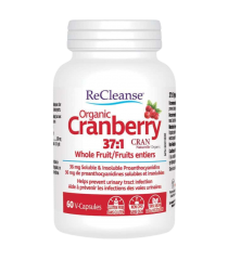 Prairie Naturals Cranberry biologique 37:1 36 mg PACS 60 Capsules Vegi