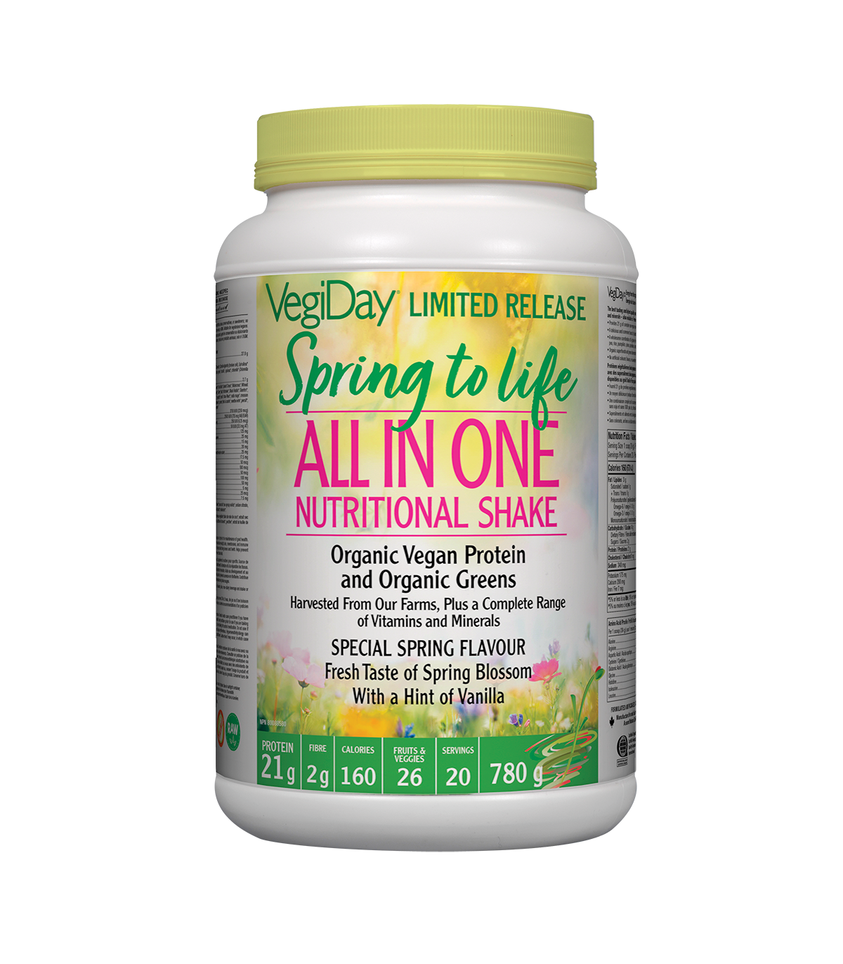 VegiDay All In One Nutritional Shake, Spring 780 g | Safest & Easiest Shopping Vitamins Online | VITASHOP