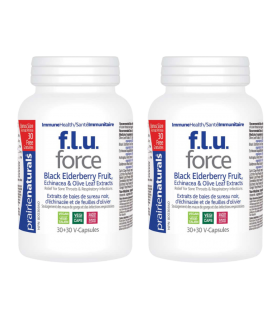 Prairie Naturals F.L.U. Force Anti-Viral with Black Seniorberry, Echinacea Extract, & Olive Leaf 30 +30 Vegi Capsules