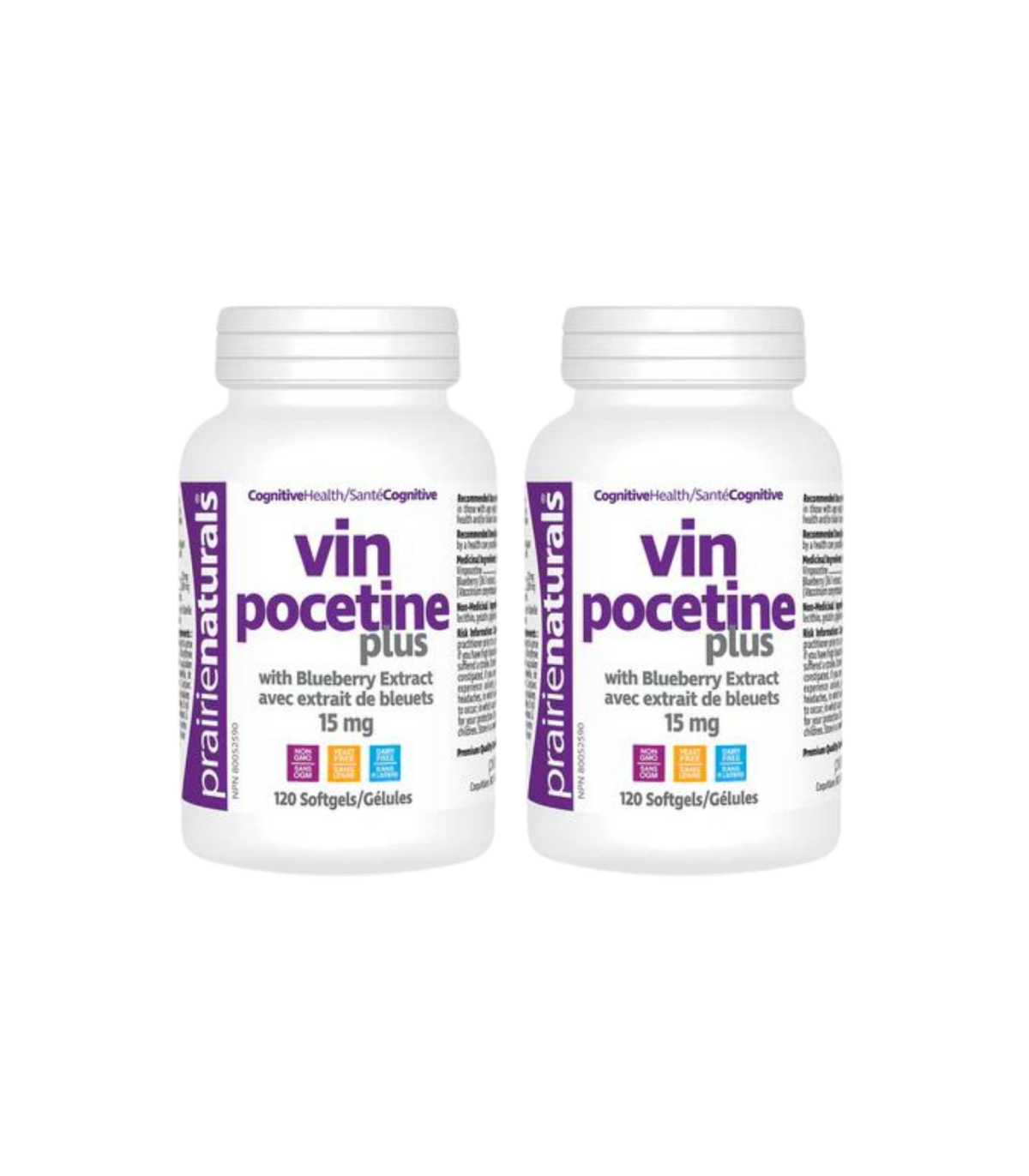Prairie Naturals Vinpocetine 블루 베리 추출물 120 Softgels와 15 mg